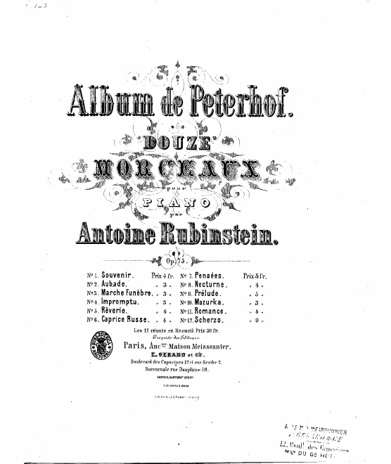 First page of Album de Peterhof