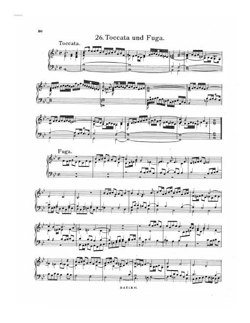 First page of Toccata and Fugue in B-flat major