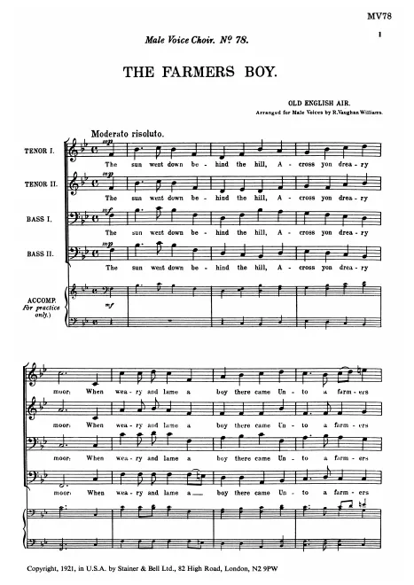 First page of The Farmer's Boy