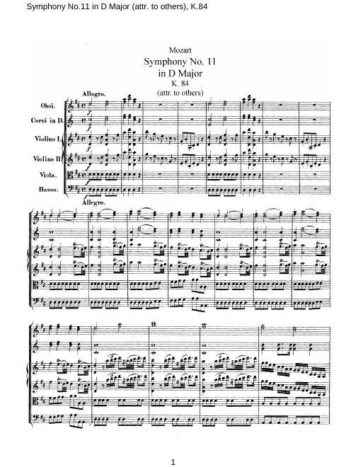 First page of Symphony No.11