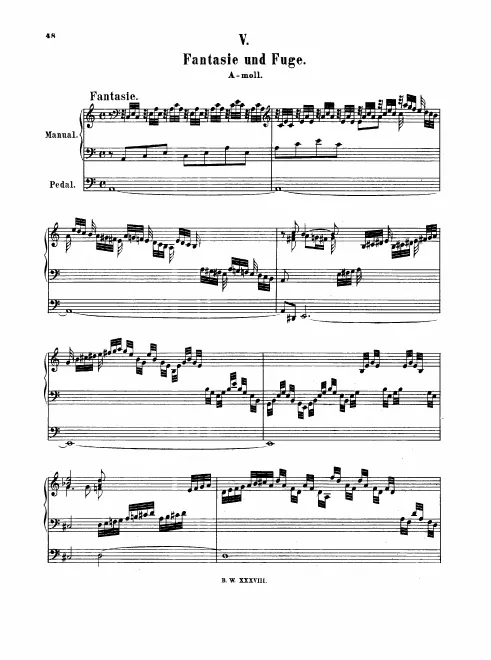 First page of Fantasia and Fugue in A minor