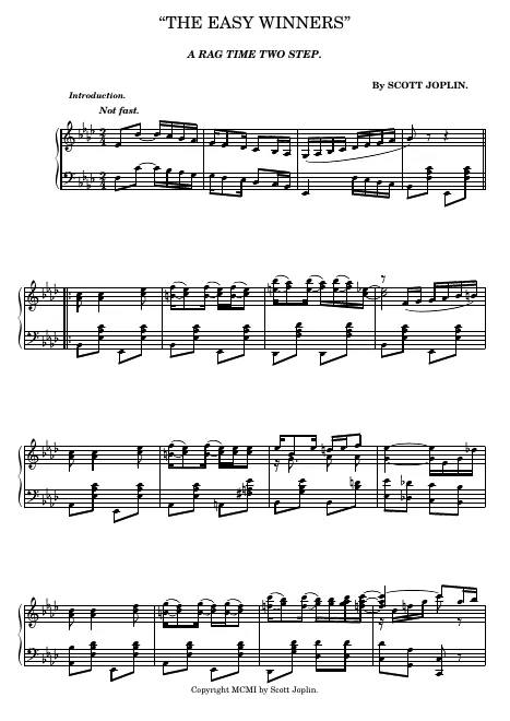 First page of The Easy Winners