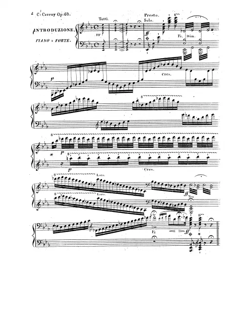 First page of Introduction, Variations and Rondo on Weber's Hunting Chorus from the Opera 'Euryanthe'
