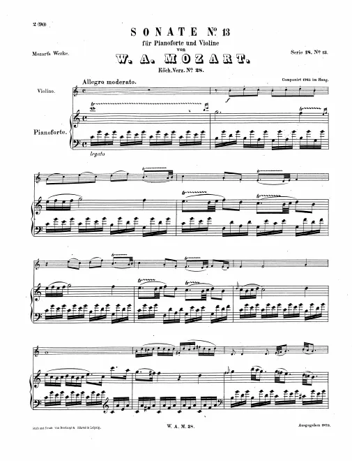 First page of Violin Sonata