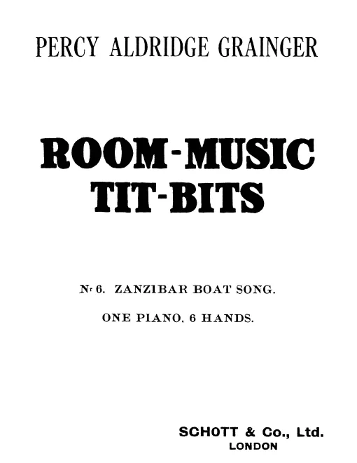 First page of Zanzibar Boat-Song