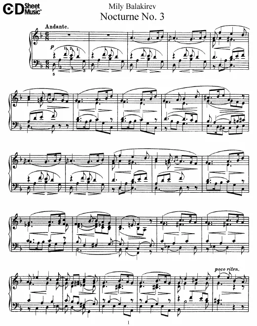 First page of Nocturne No.3
