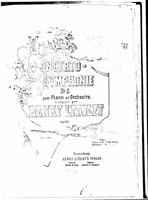 First page of Concerto Symphonique No.5