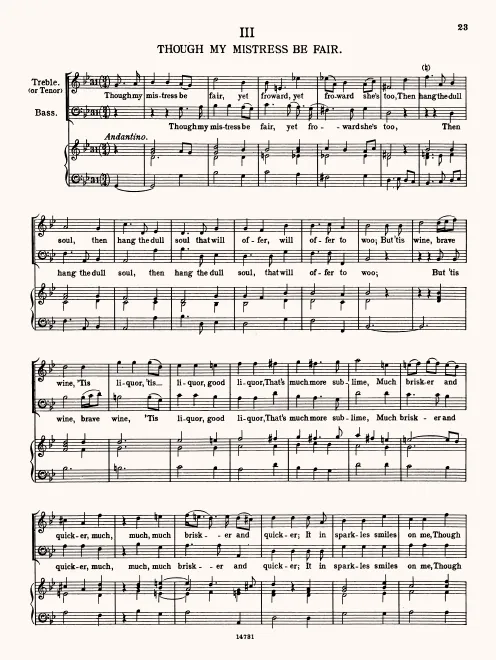 First page of Though My Mistress Be Fair