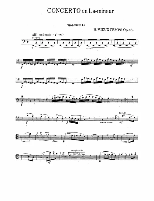 First page of Cello Concerto No.1