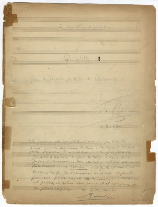 First page of String Quintet in B minor