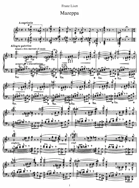 First page of Mazeppa