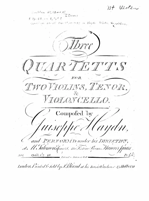 First page of String Quartets