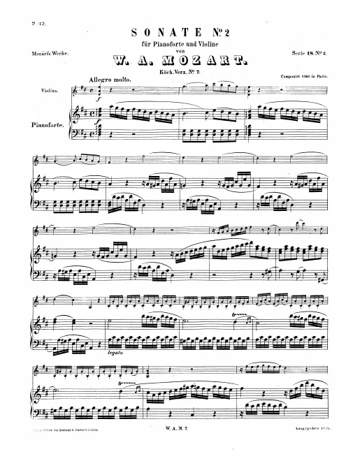 First page of Violin Sonata