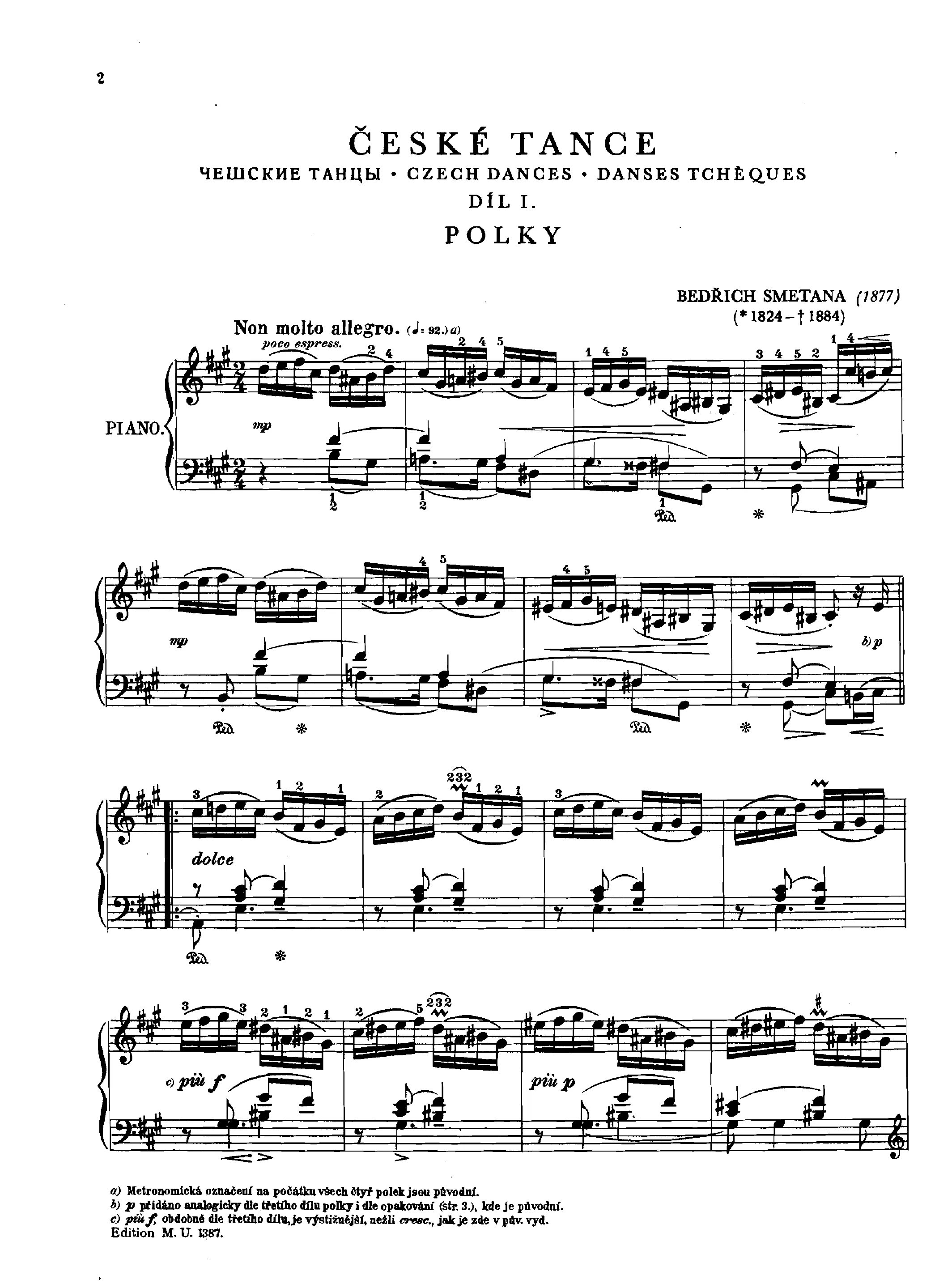 First page of Czech Dances I