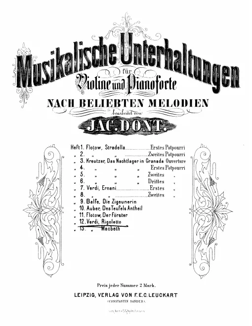 First page of Musikalische Unterhaltungen