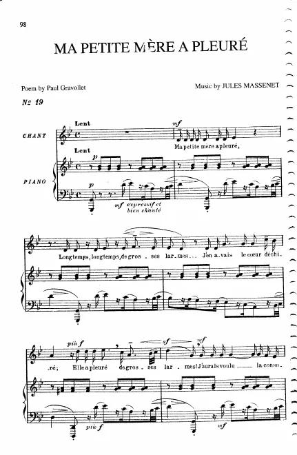 First page of Ma petite mère a pleuré