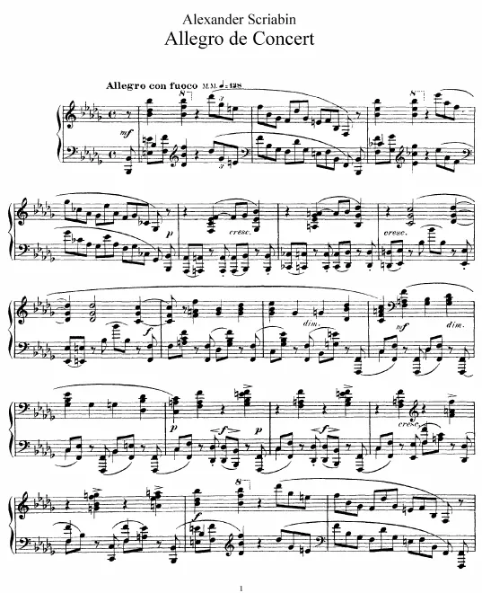 First page of Allegro de Concert, Op.18