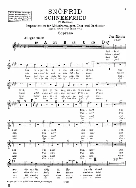 First page of Snöfrid ; Schneefried