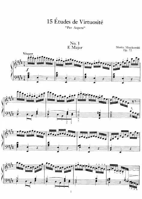 First page of 15 Etudes de Virtuosité