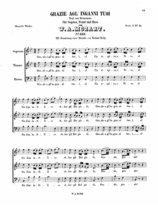 First page of Grazie agl'inganni tuoi