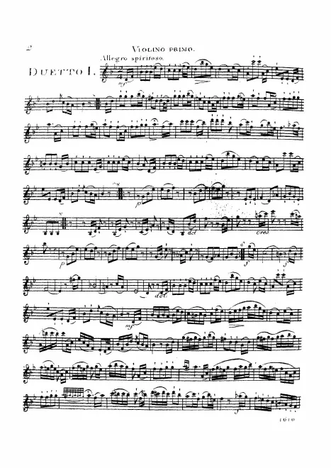 First page of String Duo in B-flat major
