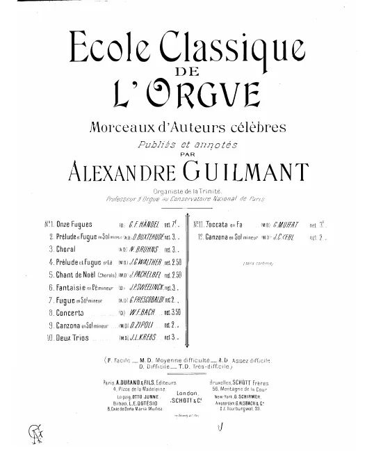 First page of École Classique de l’Orgue
