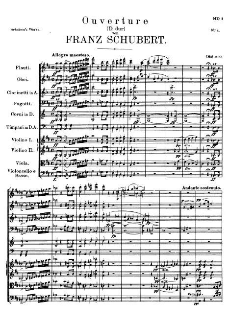 First page of Overture in D major