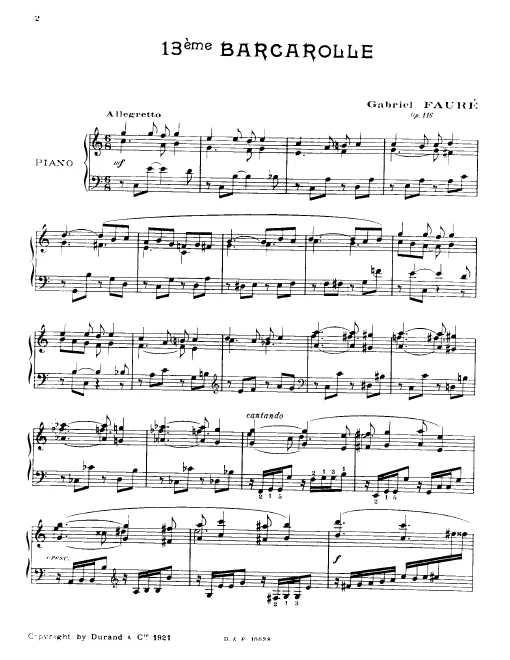 First page of Barcarolle No.13