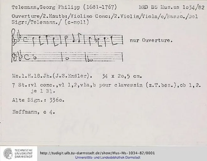 First page of Ouverture-Suite, TWV 55:c4