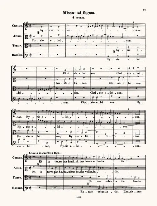 First page of Missa ad fugam