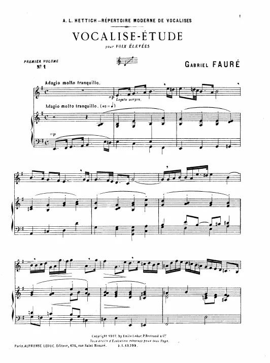 First page of Vocalise-étude