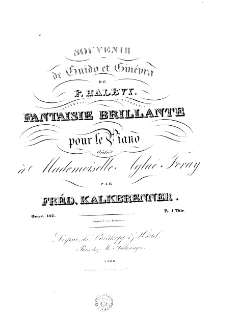 First page of Souvenir de 'Guido et Ginevra' de Halevy