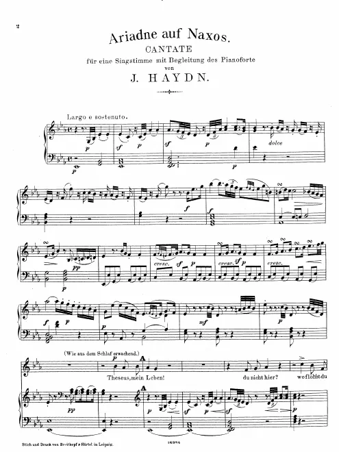First page of Arianna a Naxos