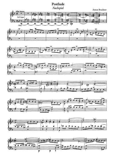 First page of Postlude in D minor