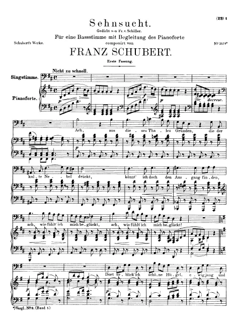 First page of Sehnsucht