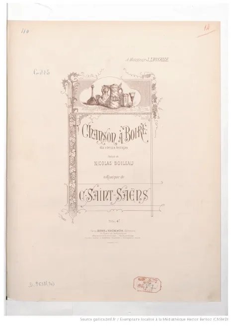 First page of Chanson à boire du vieux temps