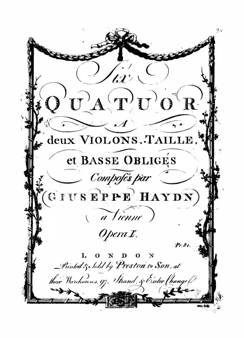 First page of String Quartets