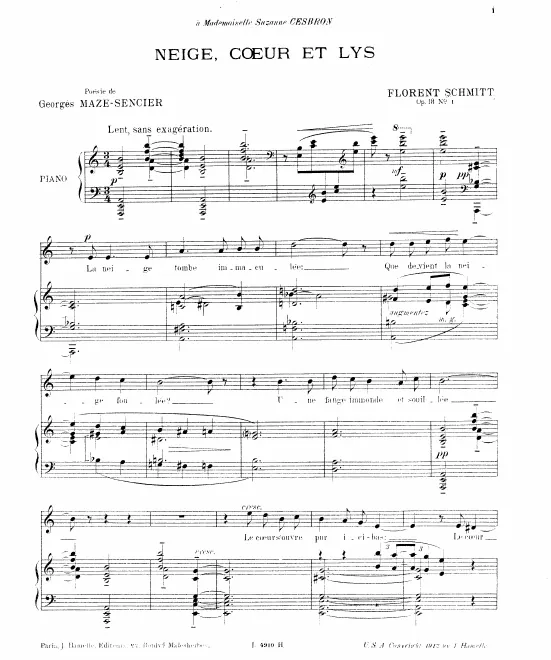 First page of Deux chansons