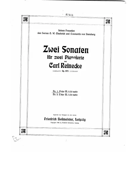 First page of 2 Sonatas for 2 Pianos