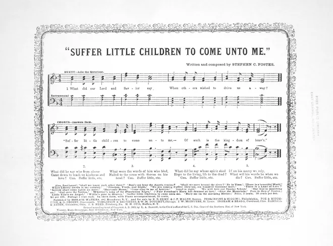 First page of Suffer Little Children to Come Unto Me