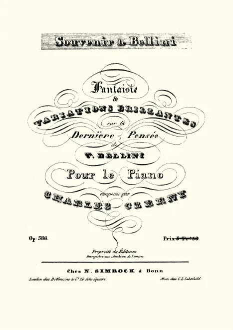 First page of Souvenir de Bellini