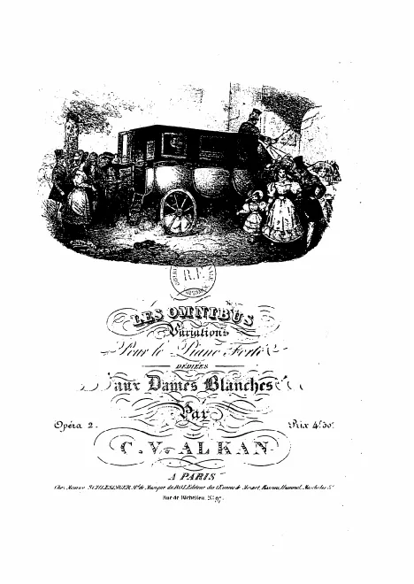 First page of Les omnibus, variations for piano solo