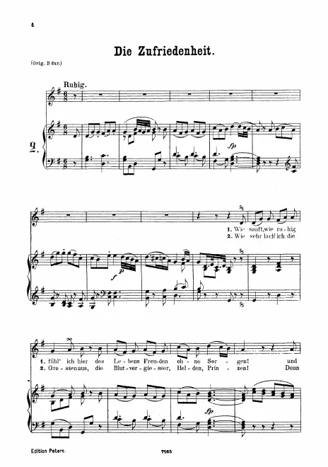 First page of Die Zufriedenheit