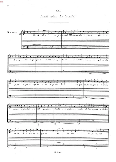 First page of Occhi miei che faceste?