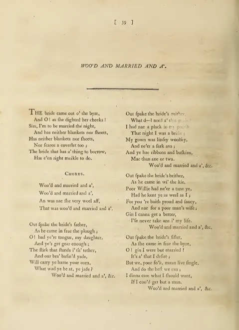 First page of Woo'd and Married and a'