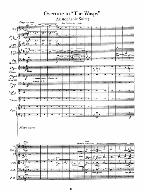 First page of The Wasps, Aristophanic suite