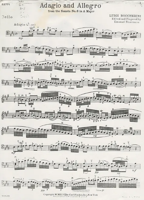 First page of Cello Sonata in A major