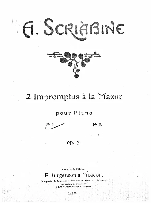 First page of 2 Impromptus à la Mazur