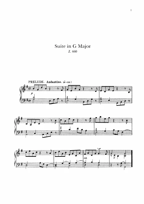 First page of Suite in G major