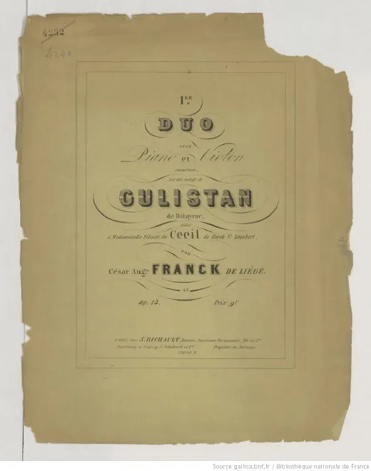 First page of 1er Duo pour piano et violon concertans